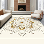 Mandala Floral Outline Abstract Pattern Rug