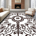 Ornate Floral Scroll Pattern Rug
