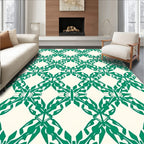 Emerald Diamond Lattice Pattern Rug