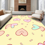 Sweet Heart Pattern Design With Cute Accents Rug