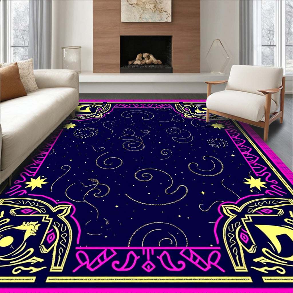 Cosmic Swirls With Celestial Accents Rug