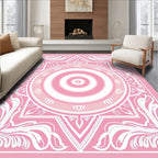Pink Floral Mandala Style Rug