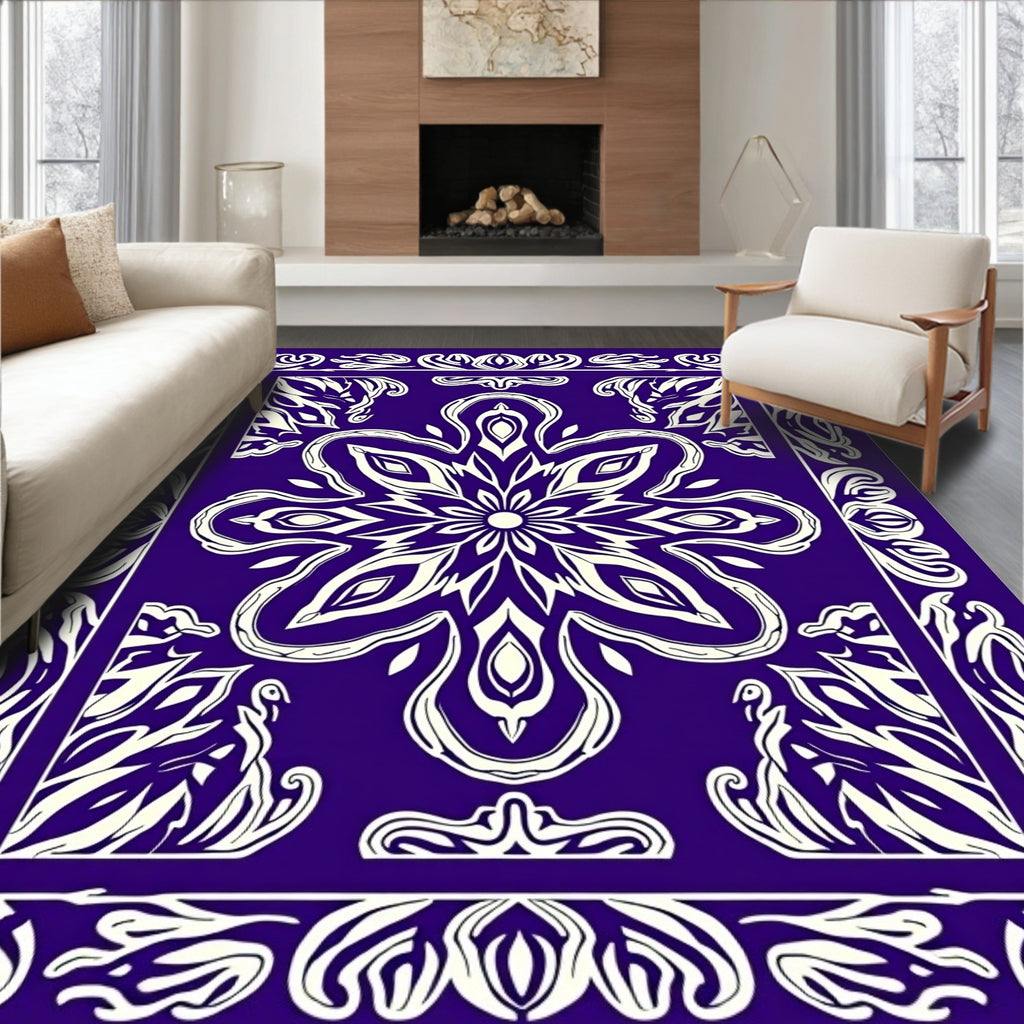 Ornate Floral Starburst Design Rug
