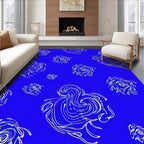 Abstract Swirls Cobalt Pattern Rug