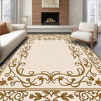 Golden Vine Ornate Border Design Rug