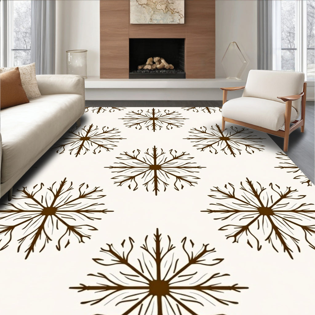 Natural Branch 7 Snowflake Pattern Rug