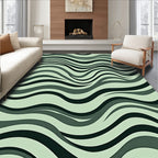 Serpentine Waves Abstract Pattern Rug