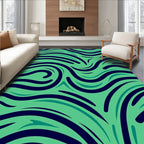 Bold Swirls Abstract Pattern Design Rug