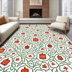 Orange Jack-o'-lantern Vine Whimsy Rug