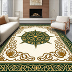 Elaborate Geometric Sunburst Emblem Rug