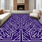 Abstract Intersecting White Lines Design Rug
