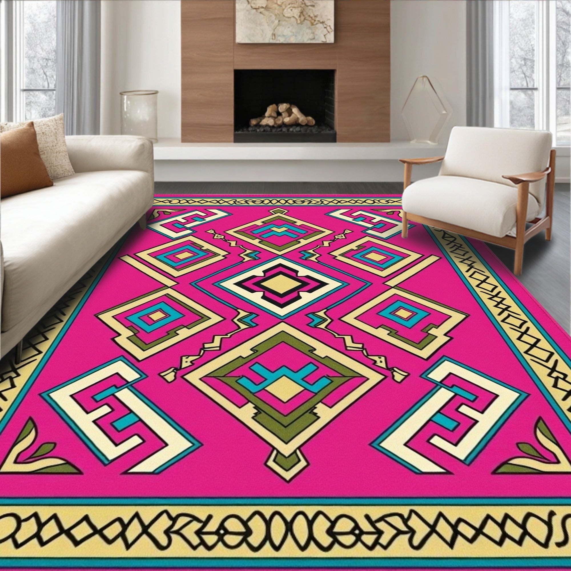 Bold Geometric Ethnic Inspired Rug