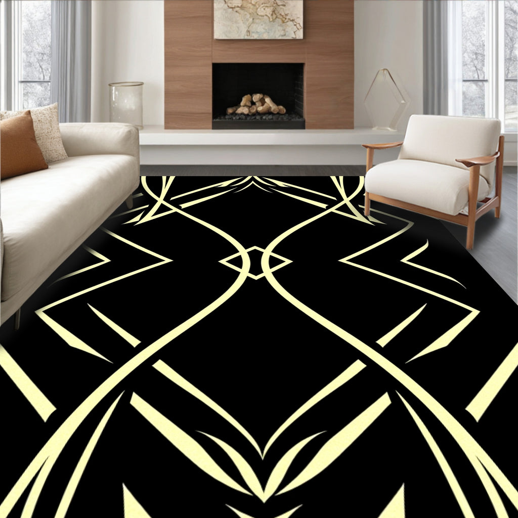 Art Deco Style Geometric Pattern Design Rug