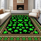 Lucky Clover With Ornamental Border Rug