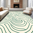 Swirling Contour Green Beige Rug