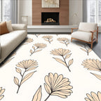 Simple Outline Flower Pattern Rug