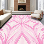 Pink Abstract Flowing Lines Design Rug