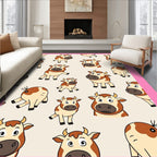 Cute Cartoon Cow Farmyard Fun Rug