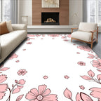 Pink Floral Border Design Rug