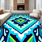 Geometric Diamond Pattern Abstract Art Rug