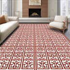Ornate Red Geometric Ornament Rug