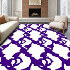 Purple White Irregular Pattern Rug