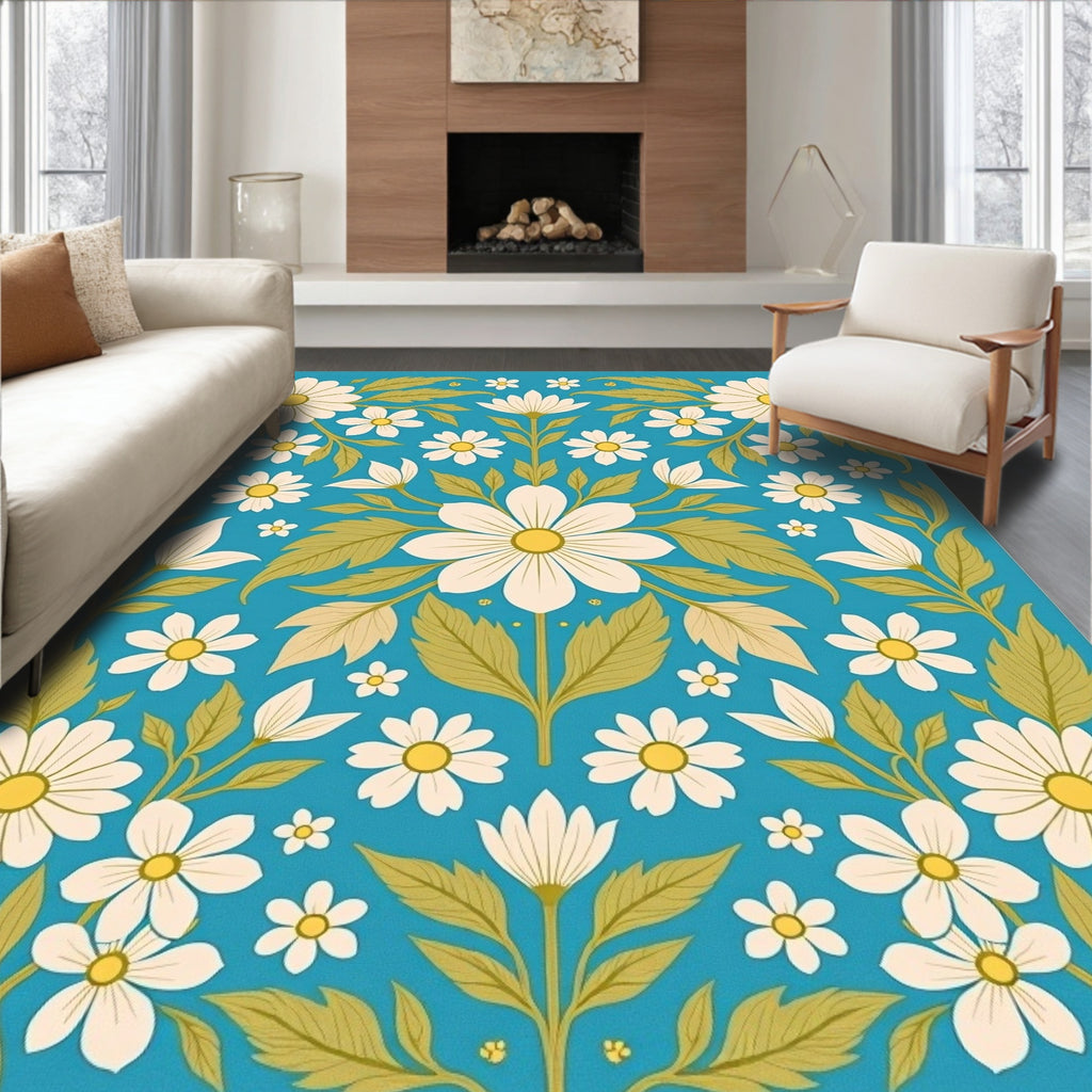 Daisy Floral Pattern Rug