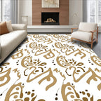 Abstract Earthy Swirl Pattern Rug