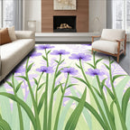 Purple Floral Meadow Design Rug
