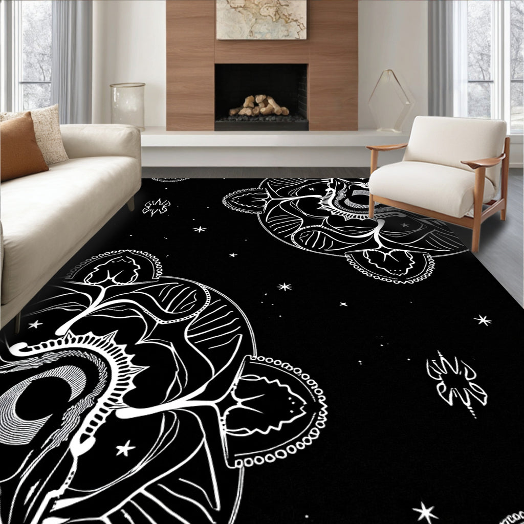 Celestial Mandala Starry Night Design Rug