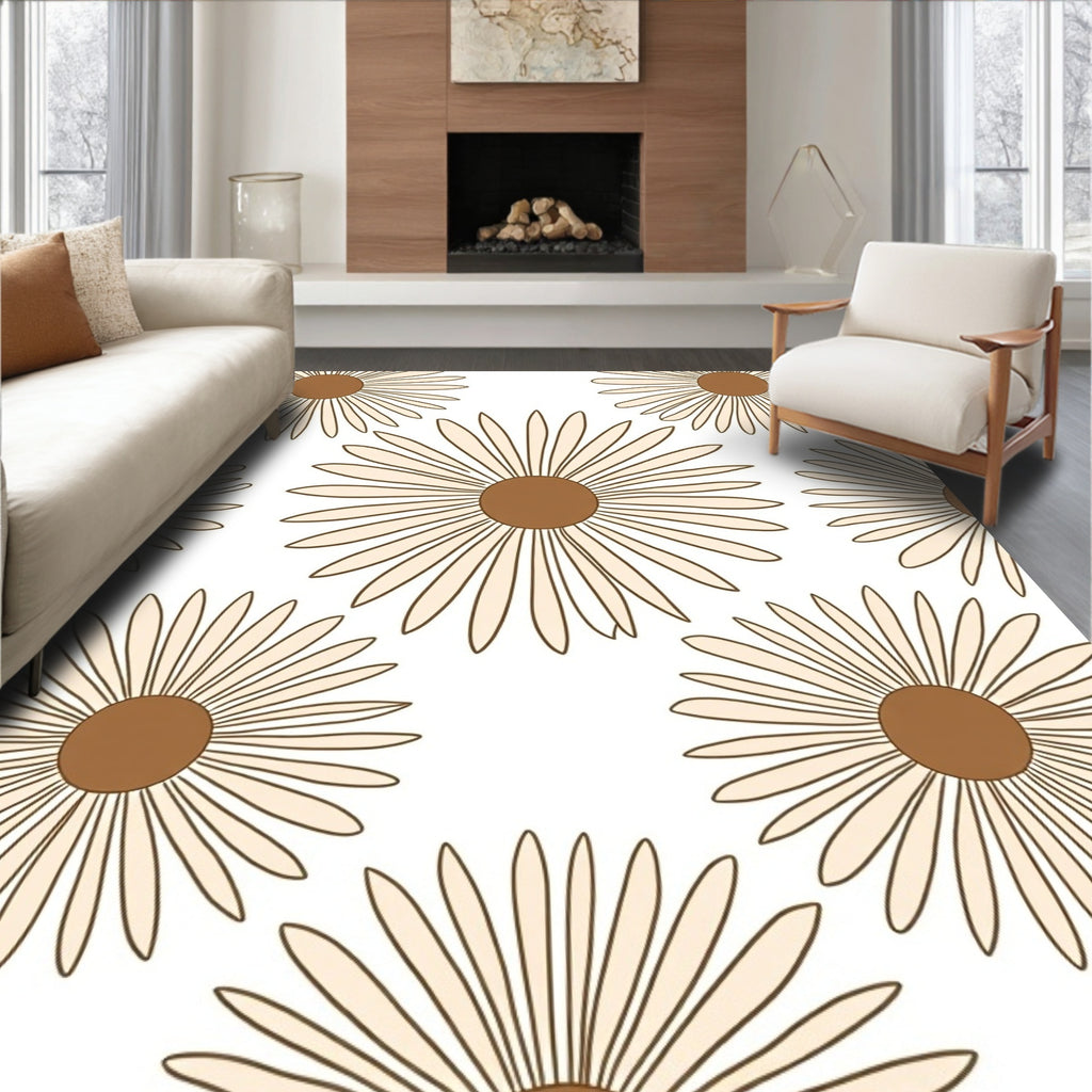 Retro Daisy Pattern Rug