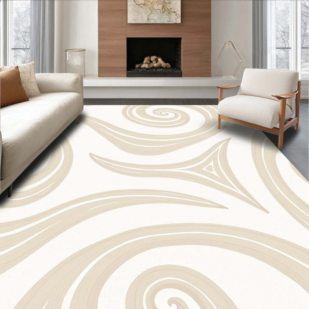 Abstract Swirls Neutral Toned Rug