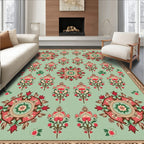 Floral Medallion Mint Green Rug
