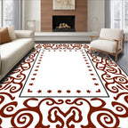 Ornate Scrollwork With Star Border Design Rug