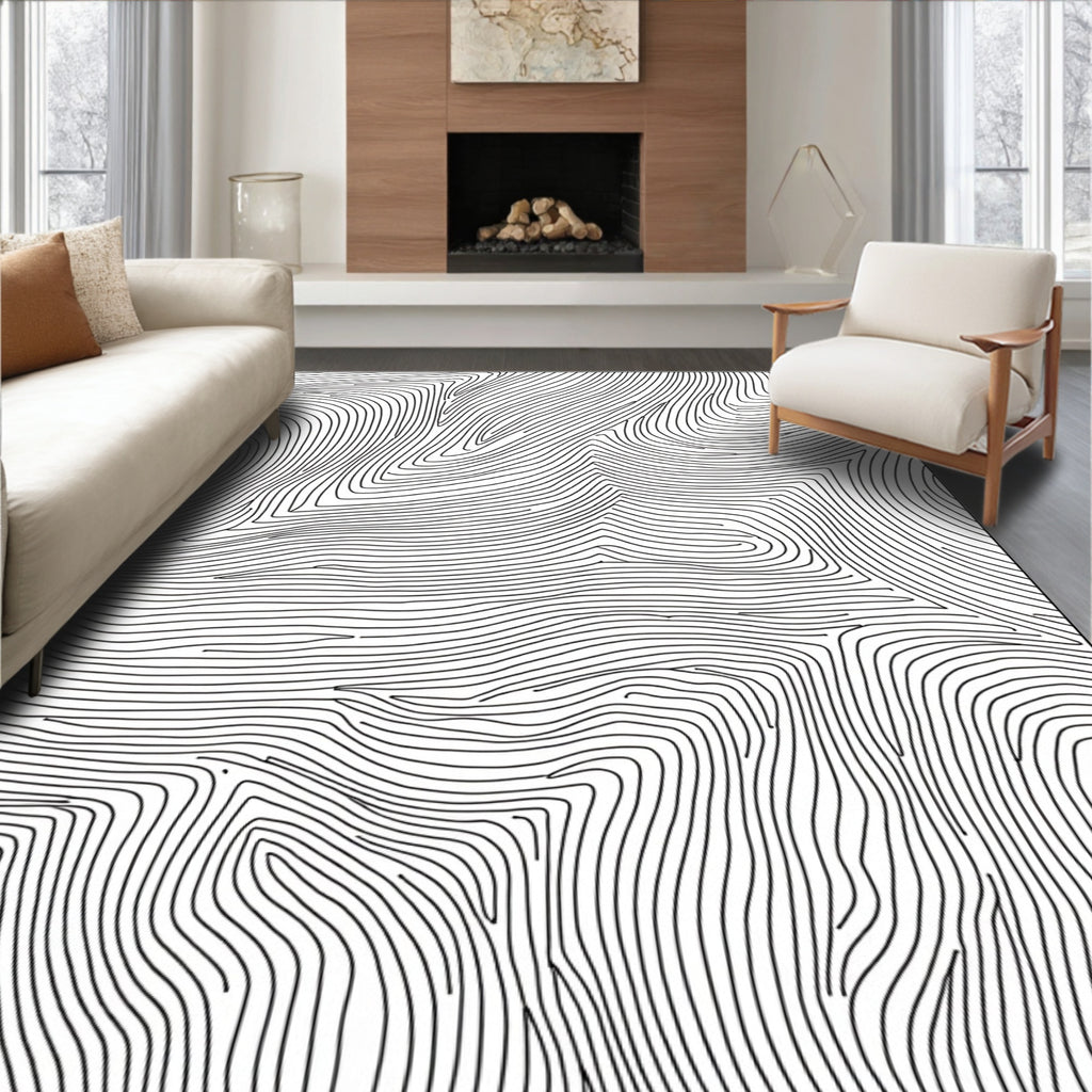 Contour Line Abstract Pattern Rug