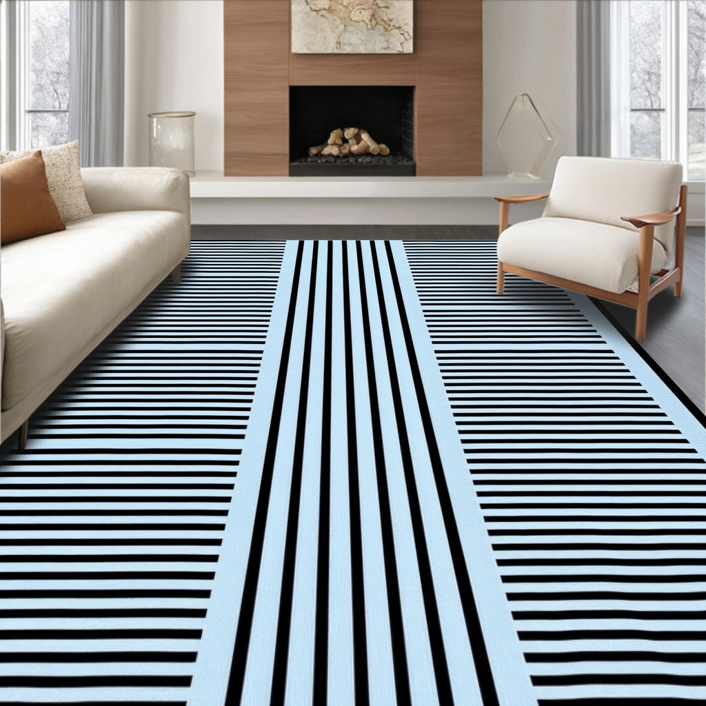 Striped Geometric Modern Design Rug