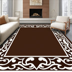 Ornate Scroll Vine Border Design Rug