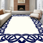 Intricate Interlocking Knot Border Design Rug