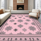 Delicate Mandala Patterned Pink Rug