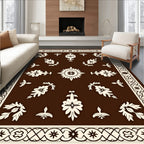 Ornate Floral Bordered Medieval Rug