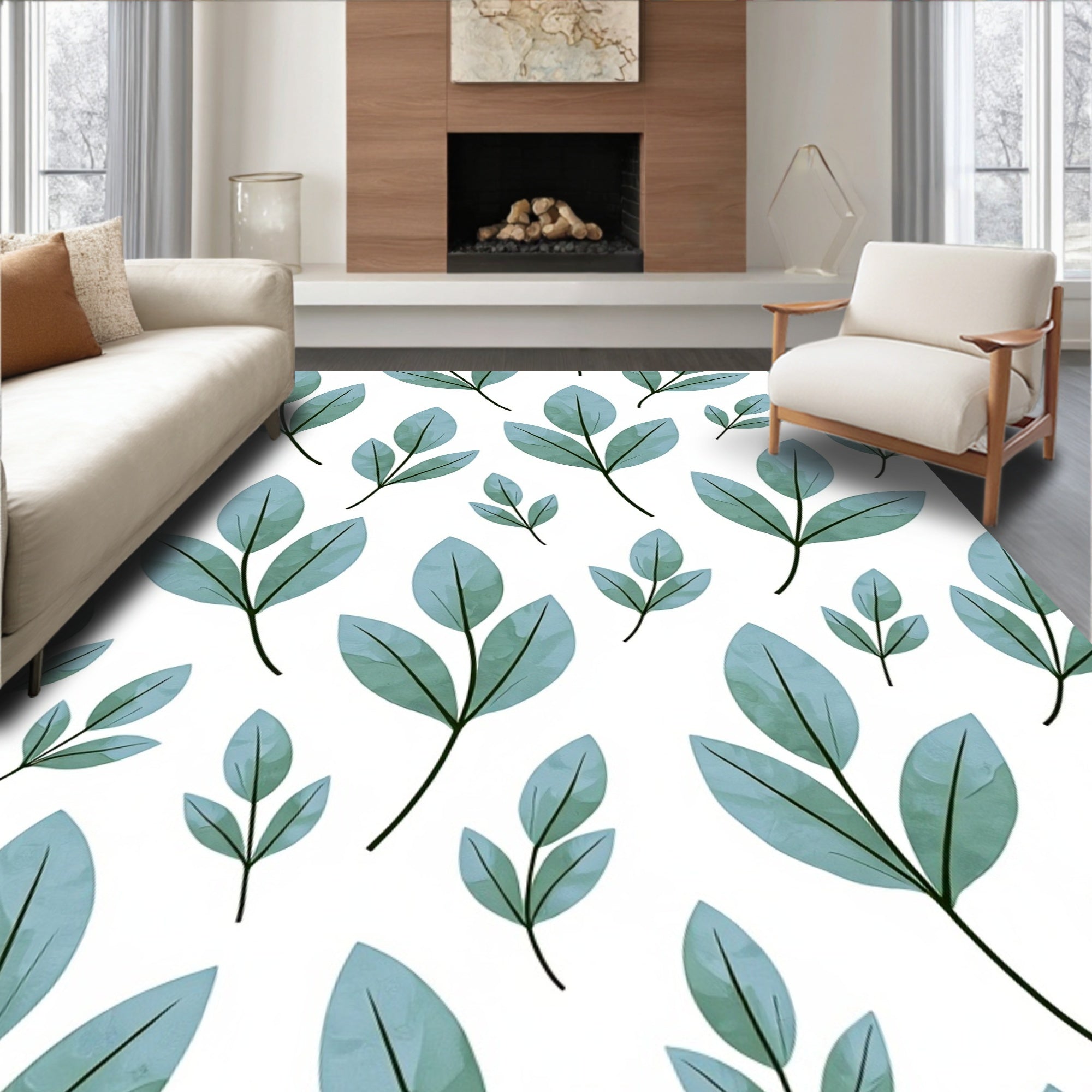 Nature Leaf Pattern Design Rug