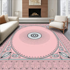 Pink Geometric Eye Pattern Rug
