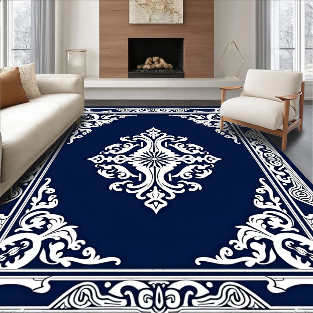 Classic Floral Bordered Medallion Rug