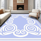 Scrolling Curves Lace Inspired Design Rug