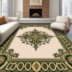 Ornate Floral Border With Central Medallion Rug