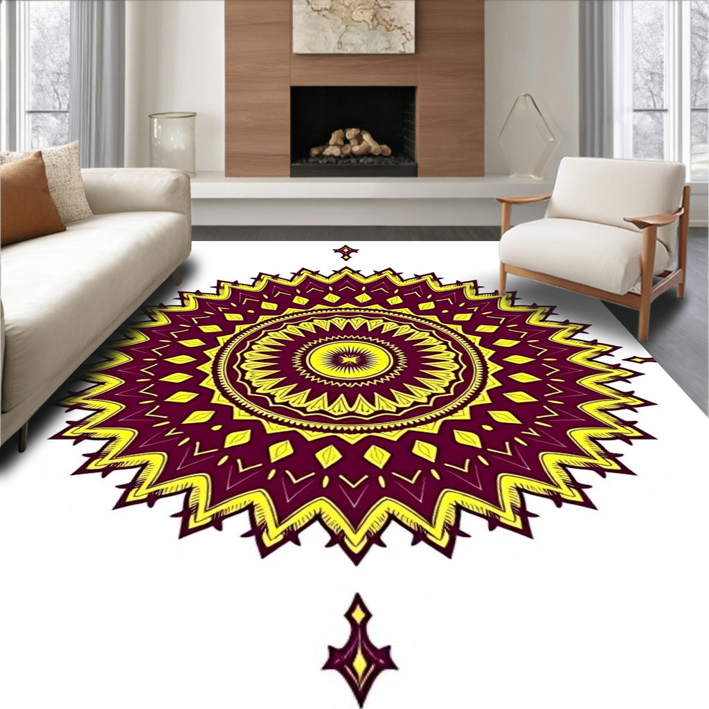 Bold Tribal Mandala Pattern Rug