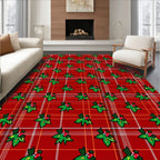 Holly Tartan Red Green Berry Rug