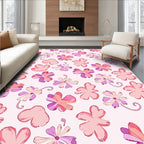 Whimsical Blossom Pattern With Pink Hues Rug