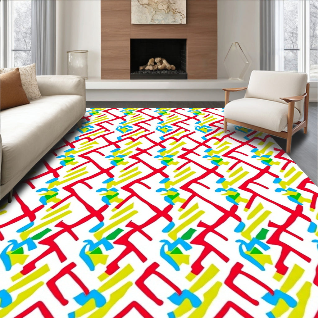 Bold Abstract Geometric Lines Rug