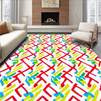 Bold Abstract Geometric Lines Rug